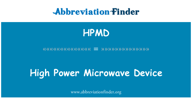 HPMD: Dyfais microdon pŵer uchel