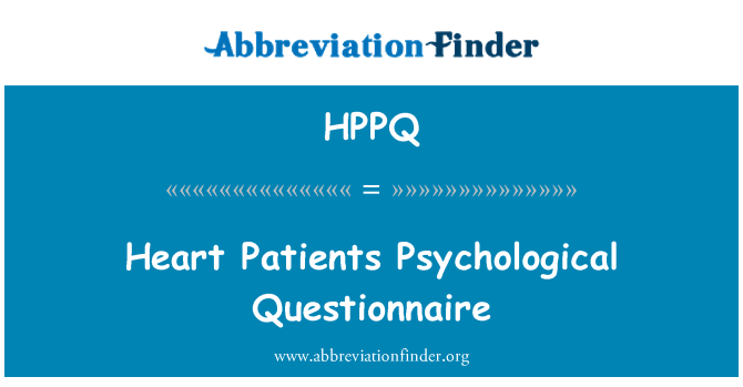 HPPQ: Srdce pacientov psychologické dotazník