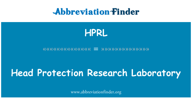 HPRL: Hoofd bescherming Research Laboratory