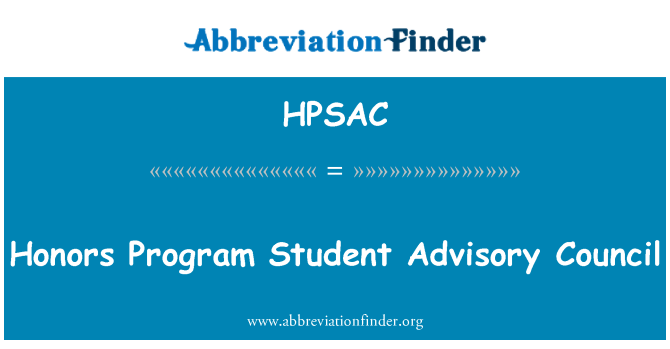 HPSAC: Eert programma Student adviesraad