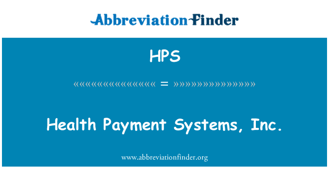 HPS: Sundhed betaling Systems, Inc.