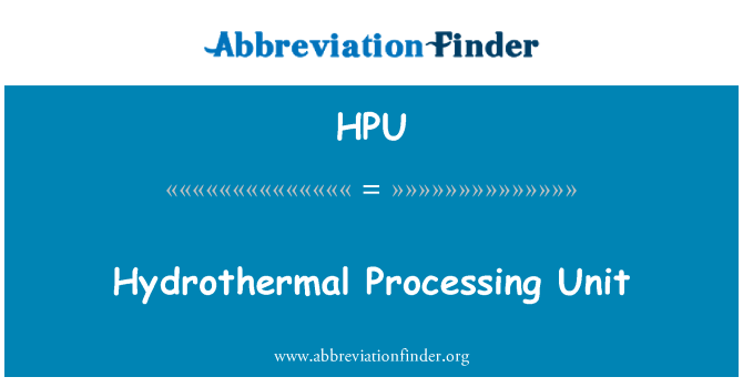 HPU: Hydrothermale verwerkingseenheid