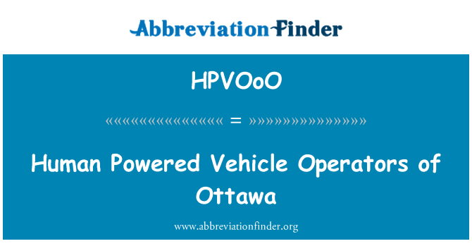 HPVOoO: Human Powered Vehicle operatörer av Ottawa
