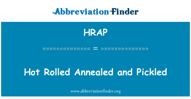 HRAP: Nóng cán Annealed và ngâm
