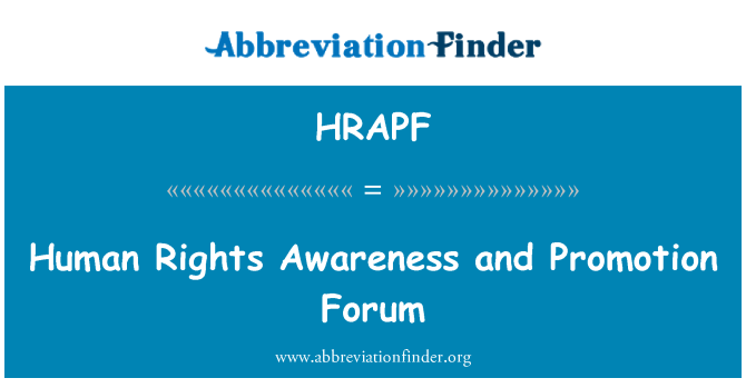HRAPF: Menneskerettigheter bevissthet og opprykk Forum