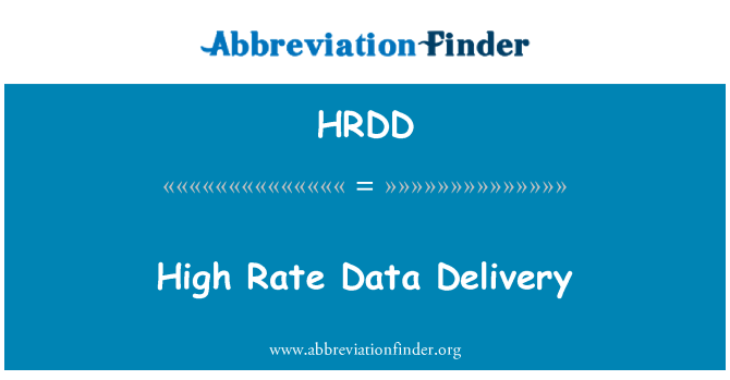 HRDD: Darparu Data cyfradd uchel