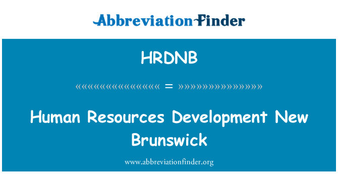 HRDNB: Ressources humaines développement New Brunswick