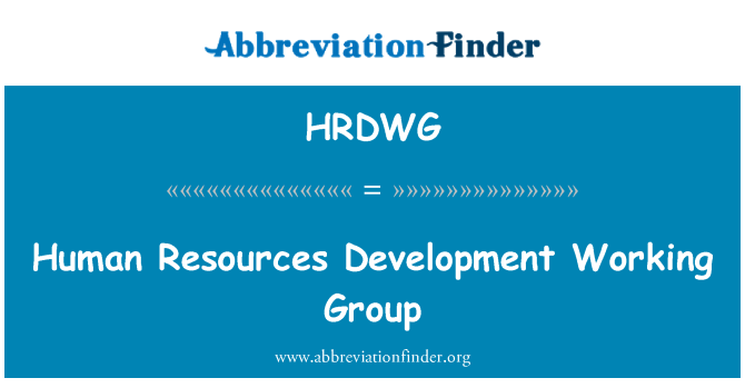HRDWG: Grupp ta ' ħidma ta ' l-iżvilupp tar-riżorsi umani
