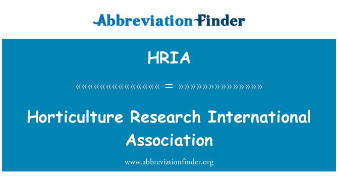 HRIA: Tuinbouw onderzoek internationale vereniging
