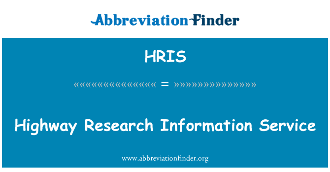 HRIS: Servizz ta ' informazzjoni tar-riċerka awtostrada