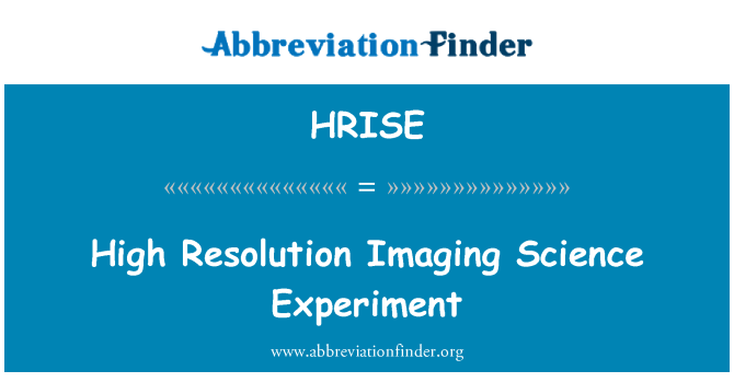 HRISE: Vysokým rozlišením Imaging Science Experiment