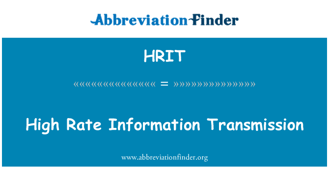 HRIT: Přenos informací vysoká míra