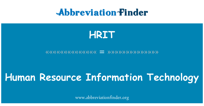 HRIT: تكنولوجيا معلومات الموارد البشرية