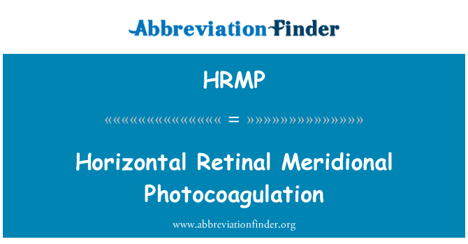 HRMP: Kouche plat Photocoagulation Meridional Chez