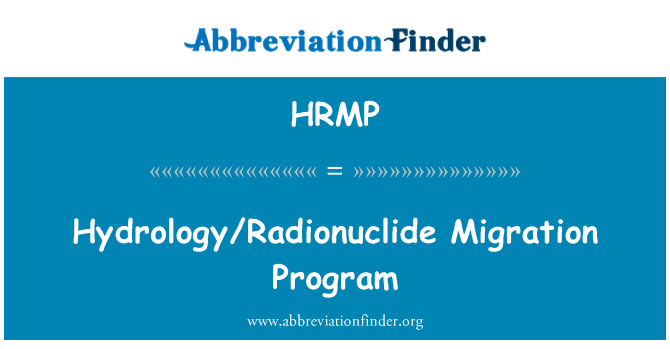 HRMP: Program migrasi hidrologi radionuklida