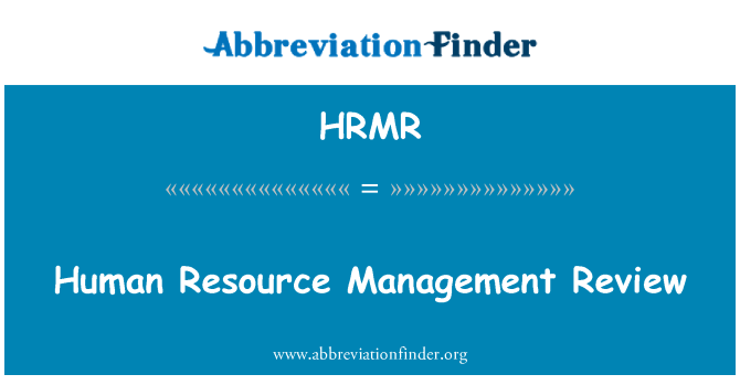 HRMR: Recenzie de managementul resurselor umane