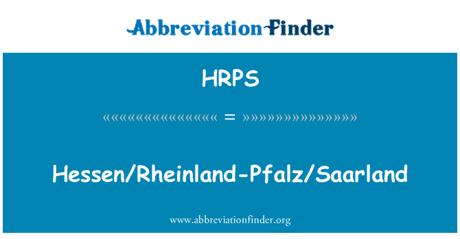 HRPS: Hessen/Rheinland-Pfalz/Sársko