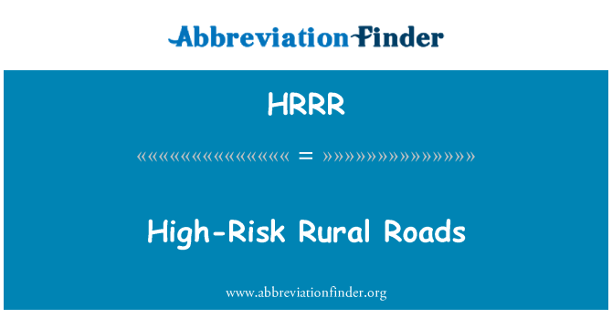 HRRR: Routes rurales à haut risque