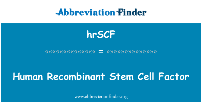 hrSCF: Ľudský rekombinantný kmeňových buniek faktor