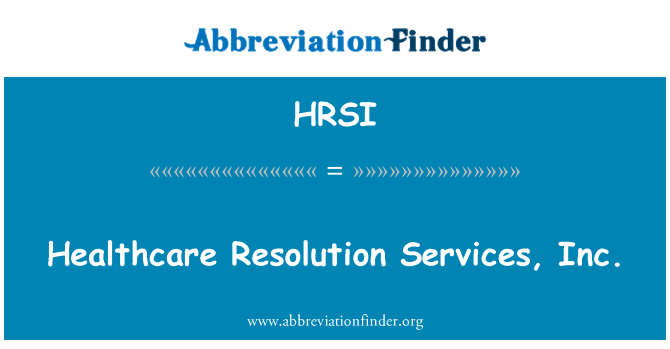HRSI: Santé rezolisyon sèvis, Inc.