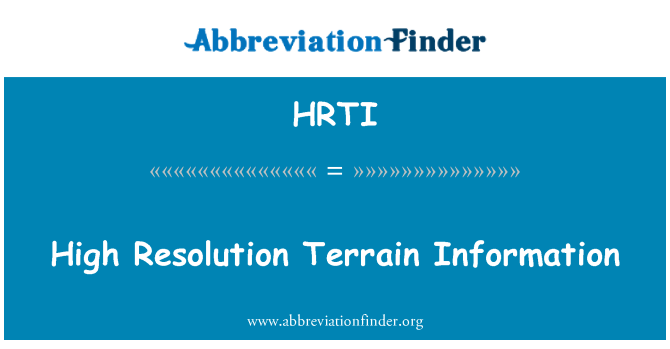 HRTI: Rezolisyon élevée tèren enfòmasyon