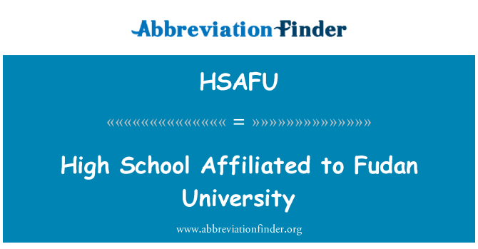 HSAFU: Srednjo šolo povezana Fudan University