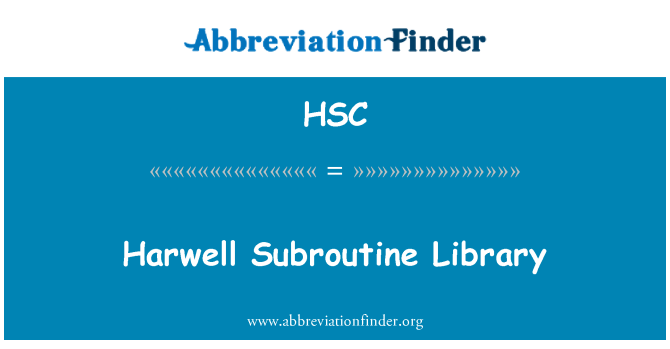HSC: Harwell Subroutine Perpustakaan