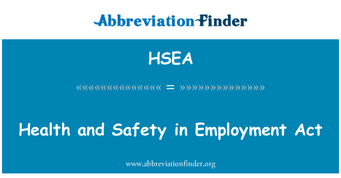 HSEA: 卫生和安全的就业法 》