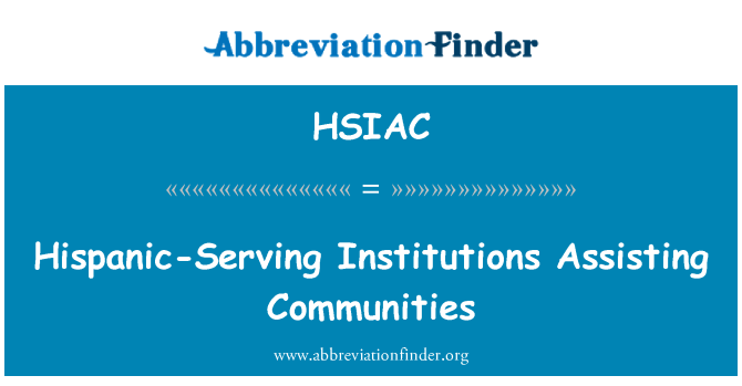 HSIAC: من أصل إسباني التي تخدم المؤسسات المساعدة للمجتمعات المحلية
