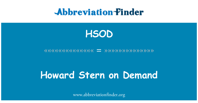 HSOD: Howard Stern sou demann