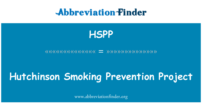 HSPP: Progetto di prevenzione del fumo Hutchinson