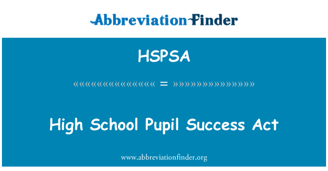 HSPSA: Atto di successo allievo della High School
