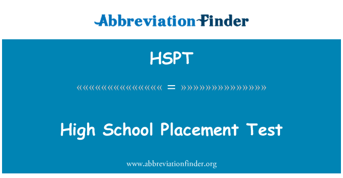 HSPT: High School indplaceringstest