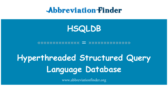 HSQLDB: Hypervláknových Structured Query Language databáze