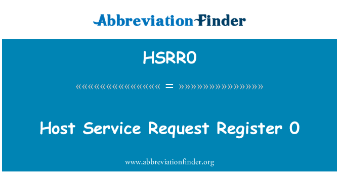 HSRR0: Domaćin poslužitelj zahtjeva registar 0