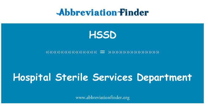 HSSD: Bolnišnici sterilno Services Department