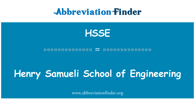 HSSE: Henry Samueli School of Engineering