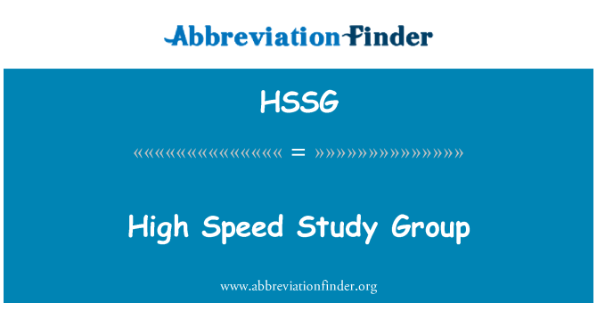 HSSG: Hoge snelheid Study Group