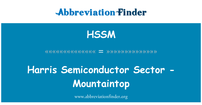 HSSM: Harris Semiconductor sektor - puncak gunung