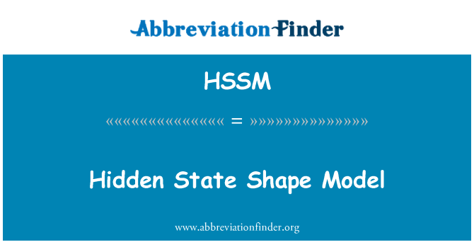 HSSM: Skrytý obrazec stav Model
