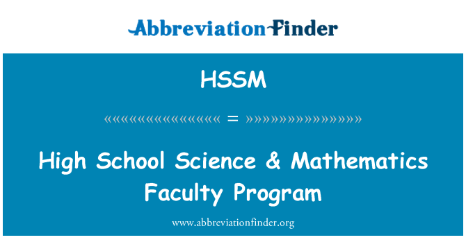 HSSM: Středoškolské výuky přírodních věd & matematiky fakulty Program