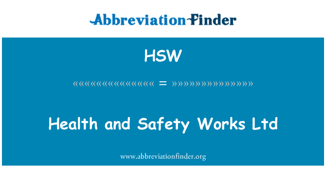 HSW: בריאות, בטיחות בע