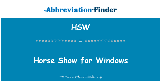 HSW: Hesteshow til Windows