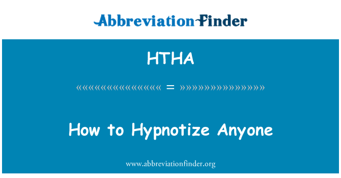 HTHA: Miten hypnotisoida joku