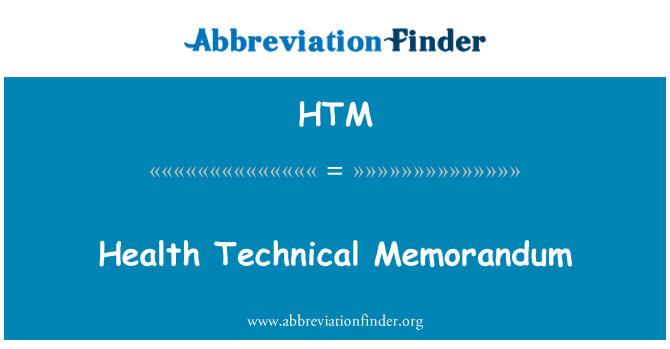 HTM: Gesundheit technische Memorandum