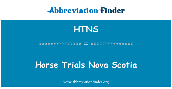 HTNS: Kôň pokusy Nova Scotia