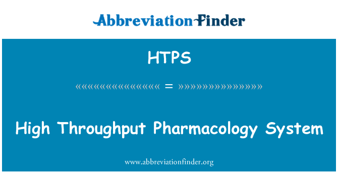 HTPS: מערכת פרמקולוגיה תפוקה גבוהה