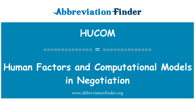 HUCOM: Els Factors humans i Models computacionals en la negociació