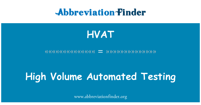 HVAT: Cyfaint uchel awtomataidd profion