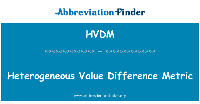 HVDM: Valur eteroġenja differenza metrika